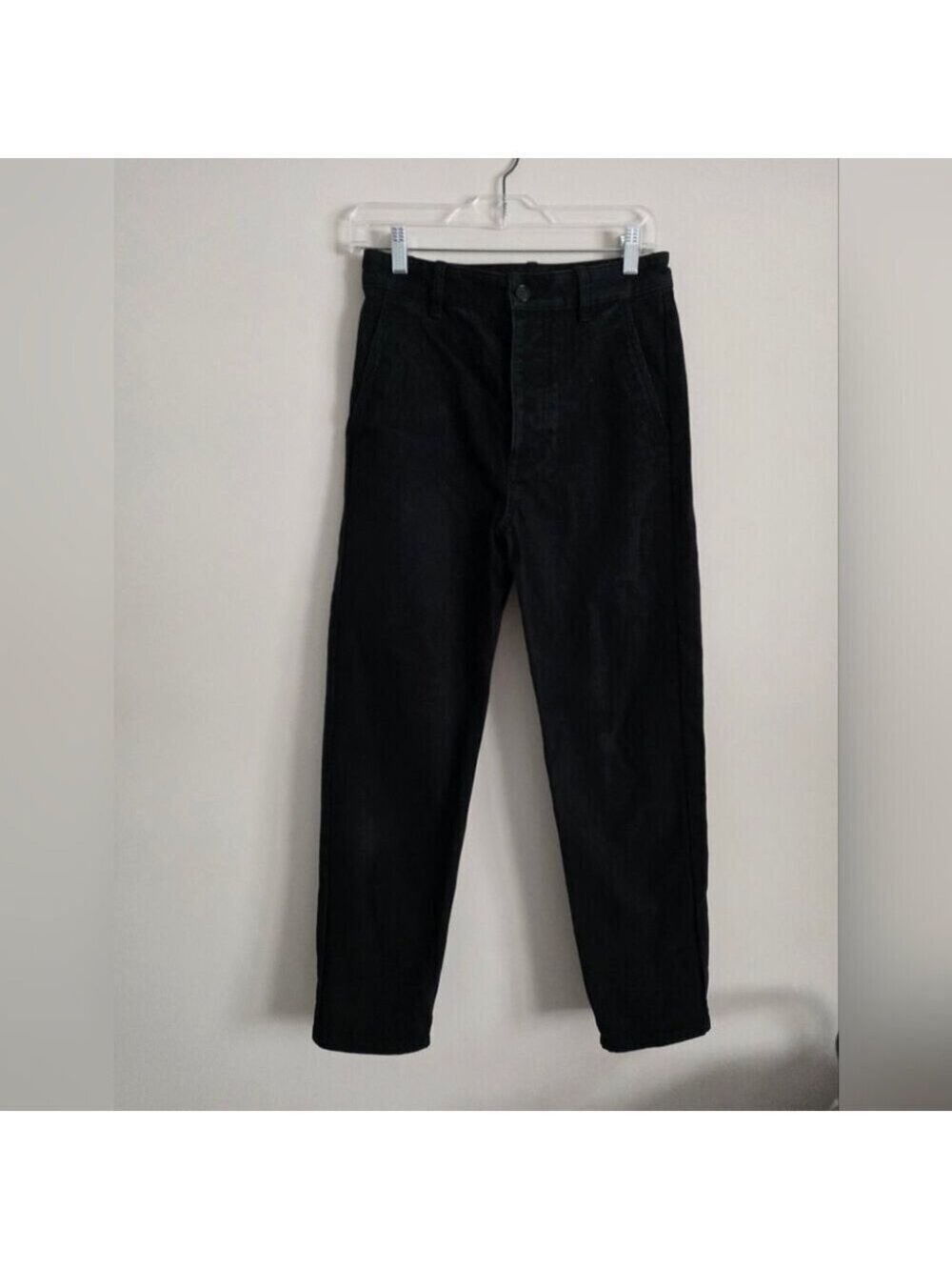 COS | Wide Tapered Jeans High Waist Button Fly Black Sz 2